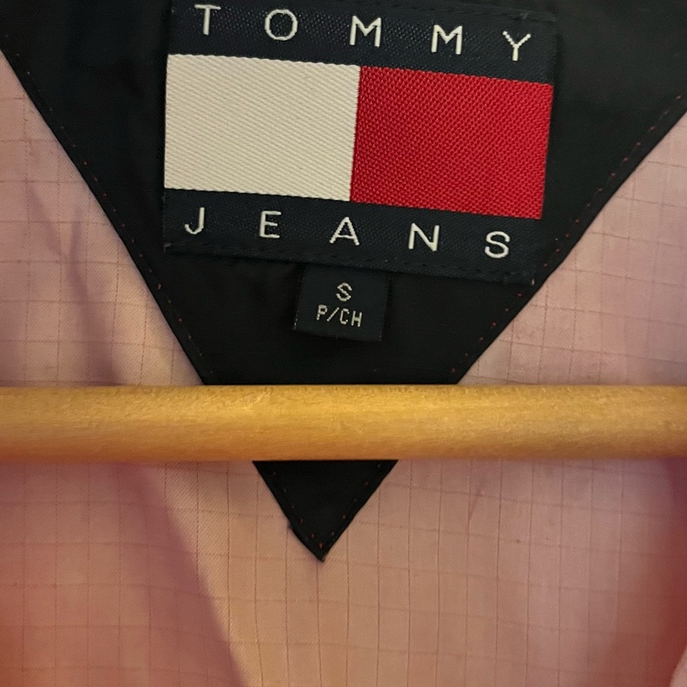 Tommy Hilfiger windbreaker jacket red quarter zip pullover raincoat S